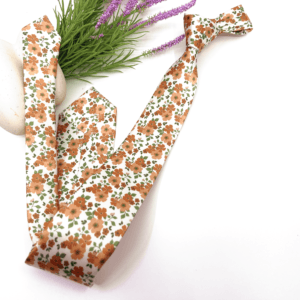 Burnt Orange Floral Necktie